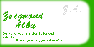 zsigmond albu business card